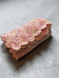 Handmade Crochet Baby Blanket – Blush Pink Confetti