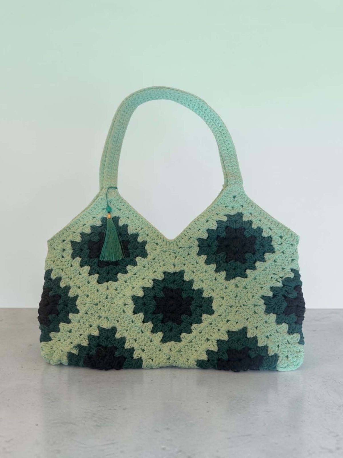 Handmade Crochet Boho Shoulder Bag – 100% Cotton Yarn